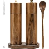 Yvake Wooden Salt and Pepper Grinder Set,8 Inch Manual Salt and Pepper Mill, Adjustable Coarseness and Refillable,Acacia Wood