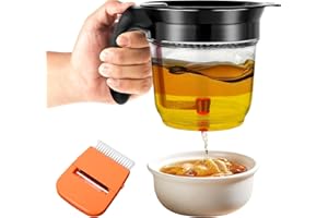 Fat Separator with Bottom Release, 32oz Grease Separator for Cooking Healthier Gravy, Soup Oil Separator PP Safe High Efficie