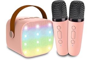 ANBURI Kids Karaoke Machine with 2 Wireless Microphones for Girls Boys, 3 4 5 6 7 8 Year Old Girl Birthday Ideas, Home Party Gifts for Boys Girls Adult