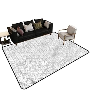 Amazon Com Grey Non Slip Modern Carpet 60 X 72 Dashed Lines