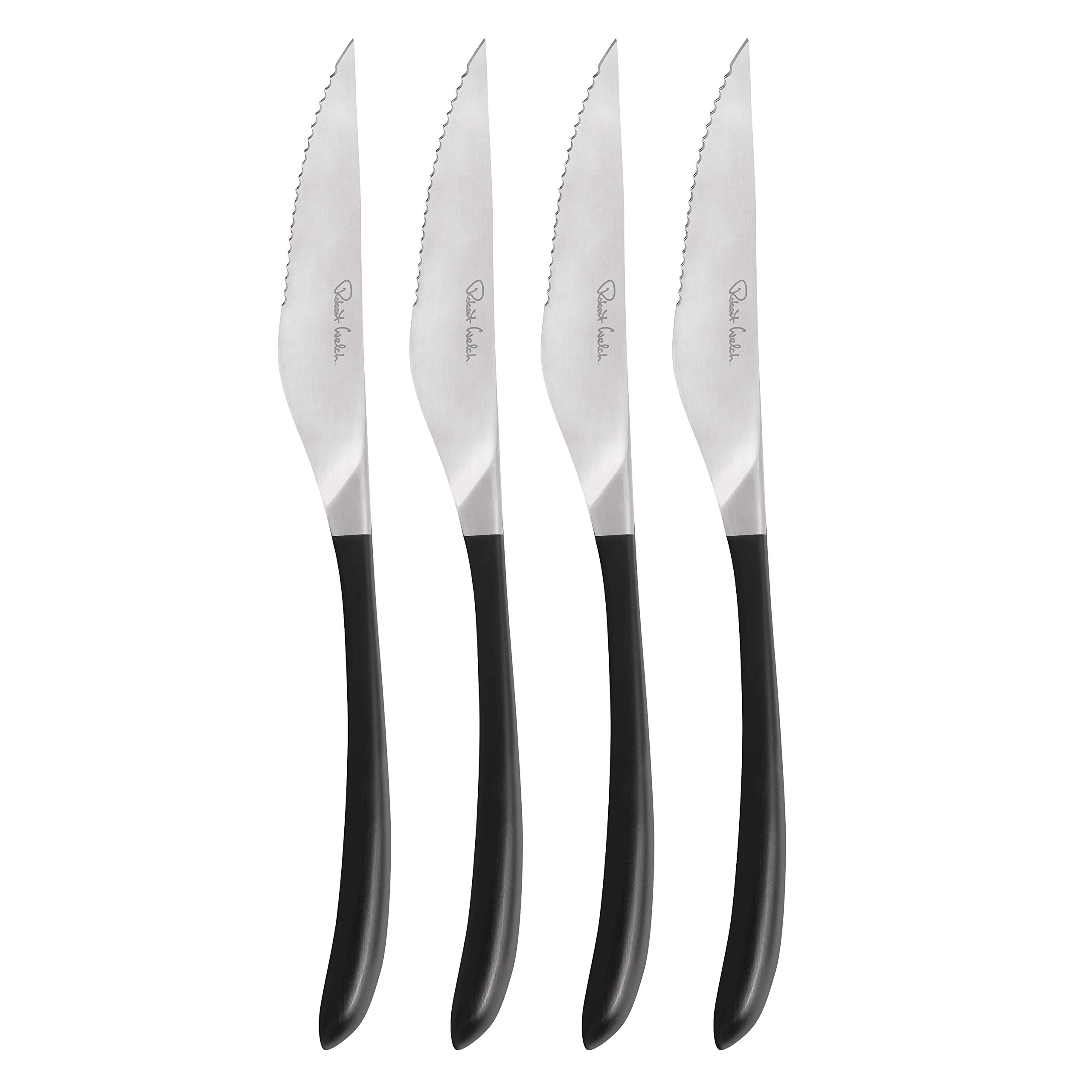 Robert Welch Contour Noir Steak Knife Set for 4 People.