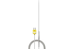 PerfectPrime TL1915SL K-Type Inconel 600 Flexible Thermocouple Temperature Sensor Probes -40~2012°F, 1.6mm / 150mm