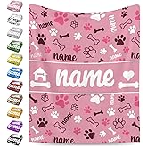 Nxwdwqa Personalized Dog Name Blanket Throws with Photos, Custom Pet Name Blanket, Dog Gifts for Pet Lovers, Customized Puppy Blanket for Adult Kid Birthday Christmas Fathers Mothers Valentines Gift