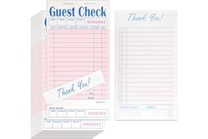 Jowlawn 10 Pack Guest Check Pads for Waiters Waitresses, 500 Sheets Server Note Pads for Restaurant, Café, Food Truck, Lounges, 1 Part Guest Check Books for Servers, Pink
