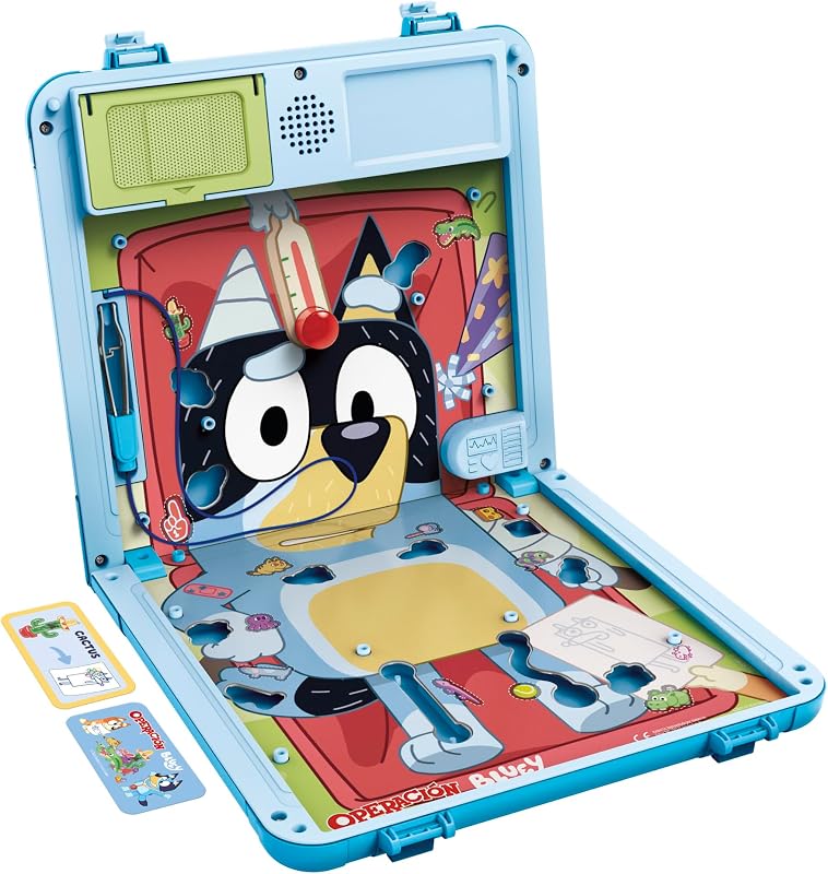 Operación edición Bluey, Juego de Mesa para niños – Juego electrónico Que Habla y Que Viene en Estuche Todo en uno – 2 Maneras de Jugar – 1 o más Jugadores – 10 Minutos – Edad: 6+