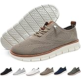 Men's Business Casual Shoes Breathable Loafers Lace-Up Lightweight Sneakers Walking Footwear Breeze Shoes Oxfords