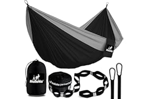MalloMe Camping Hammock with Straps - Heavy Duty Outdoor Hammocks Portable Hammock 1 & 2 Two Person Double Hammock - Amacas Hamacas Para Adultos & Kids Backpacking Tree Hamock Hammok Hamic Small Large