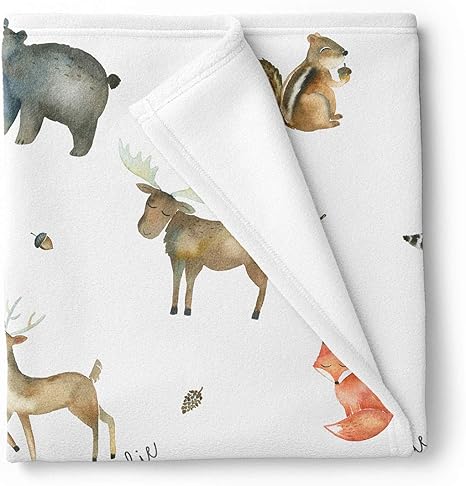 personalized woodland baby blankets