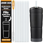 Jmoe USA Straws for Bubba 24oz Tumbler | 6-Pack | Clear Replacement Reusable Plastic Straws Designed for Bubba 24 oz Envy Cup | Includes Premium Cleaning Brush | Food Grade & BPA Free