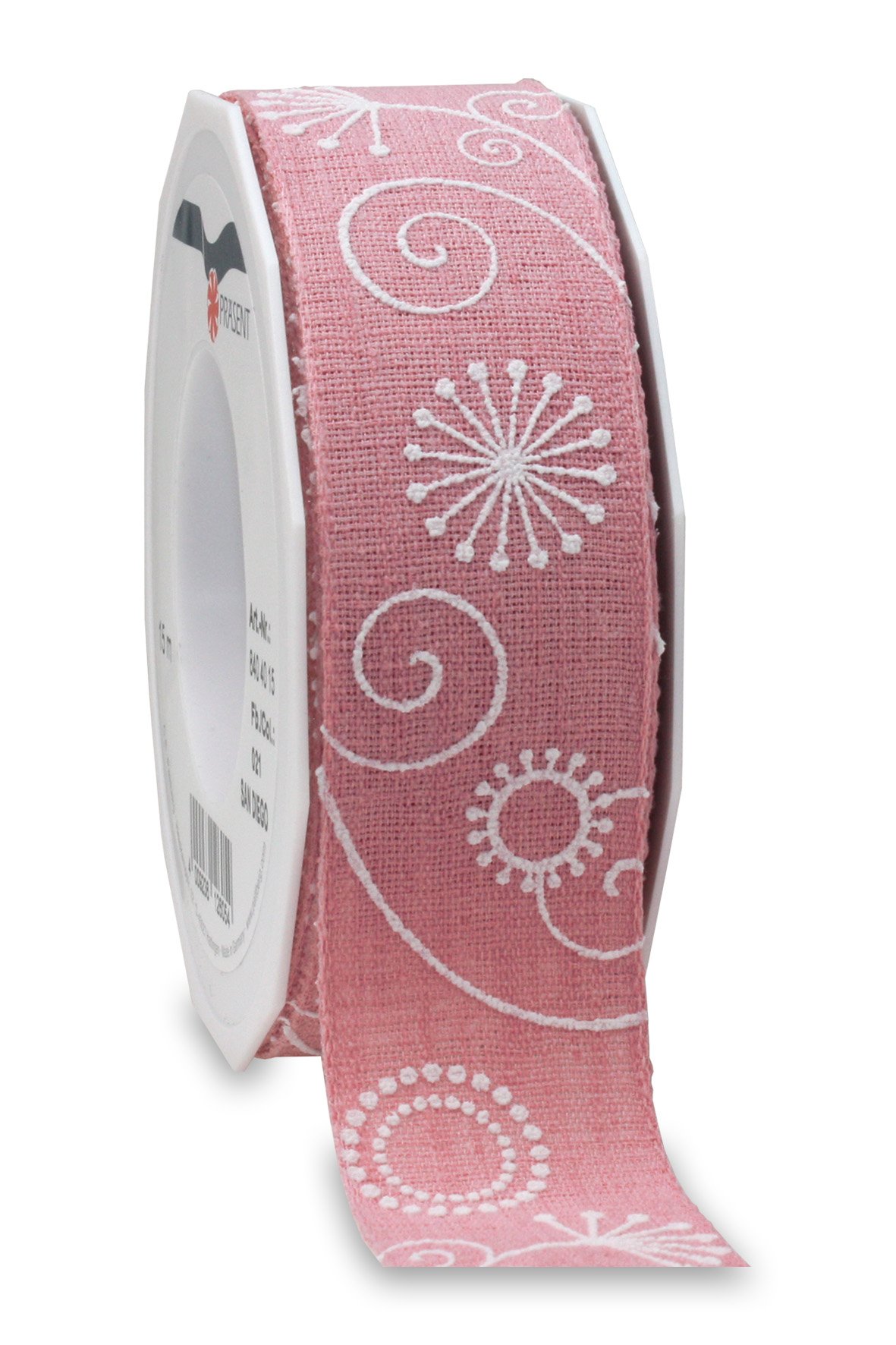 Präsent - San Diego Printed Ribbon Old Pink 15-m-Roll 40 mm width