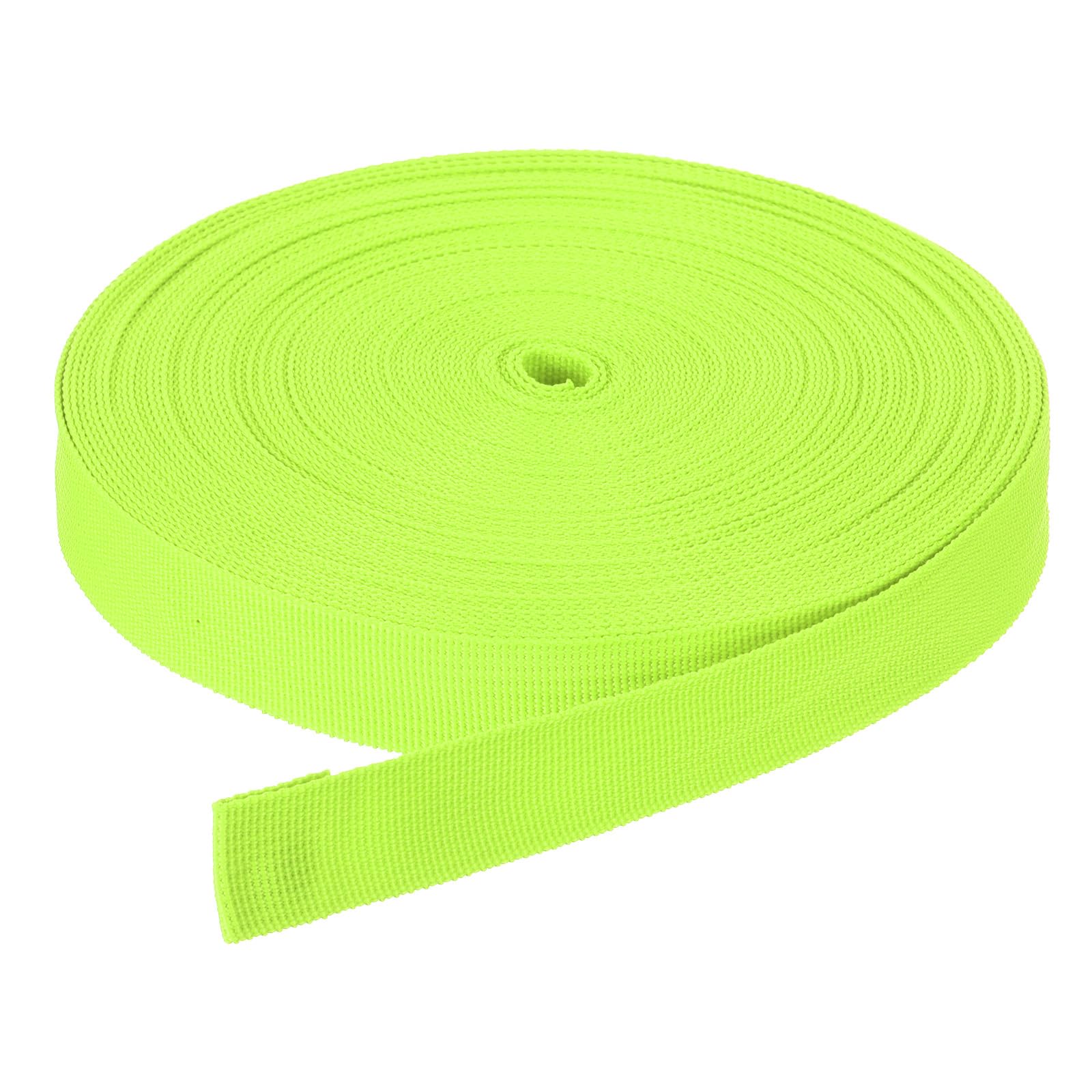 DMiotech 25 Yard x 1 Inch Width Nylon Webbing Strap Poly Flat Webbing Strapping for DIY Craft Backpack Strapping, Sewing, Outdoor Gear Repair, Fluorescent Green