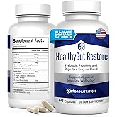 Healthy Gut Restore - Gut Health Supplements, Prebiotic and Probiotics for Digestive Health, Immune Support, Bloating Relief, Digestive Enzyme for Women & Men, Made in USA - 60 Caps, 2 Month Supply