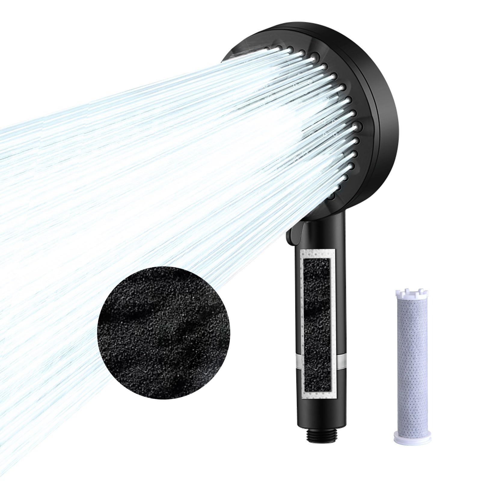 Shower Head Filter for Hard Water - High Pressure 9 Spray Modes ...