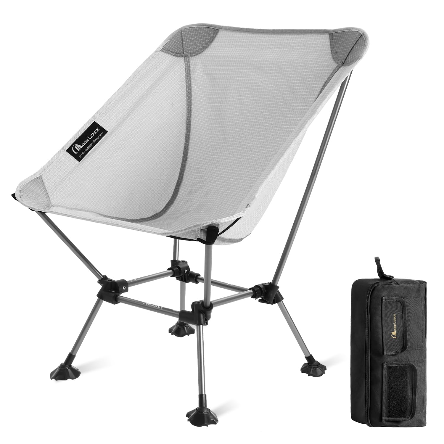 MOON LENCE Camping Chair Plus, Upgraded Comfort & Size, Still Compact and Lightweight, Folding Portable Chair for Backpacking & Hiking, 330Lbs Capacity, Gen 3 Plus (Grey (Plus)) Image MOON LENCE Camping Chair Plus, Upgraded Comfort & Size, Still Compact and Lightweight, Folding Portable Chair for Backpacking & Hiking, 330Lbs Capacity, Gen 3 Plus (Grey (Plus)) Image