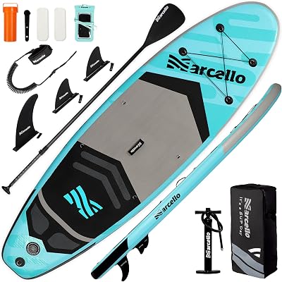 Marcello Inflatable Paddle Board 10'6 x 33 x 6 with Pump Leash Case Backpack