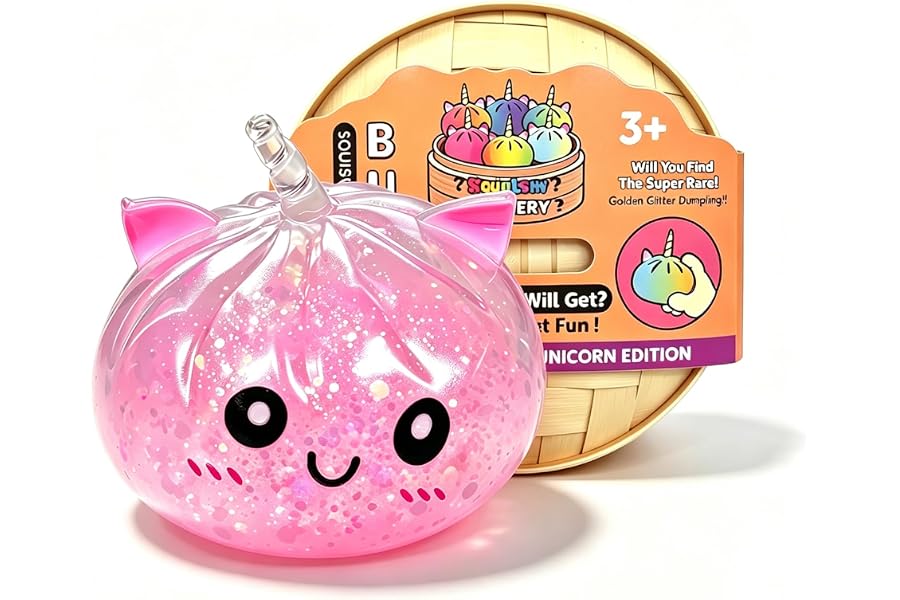 Glitter Squishy Squeeze Toy,Slow Rising Squeeze Toy,Cute Unicorn Animal Shaped Sensory Fidget Toy for Adult Anxiety Relief,Party Favors & Birthday Present
