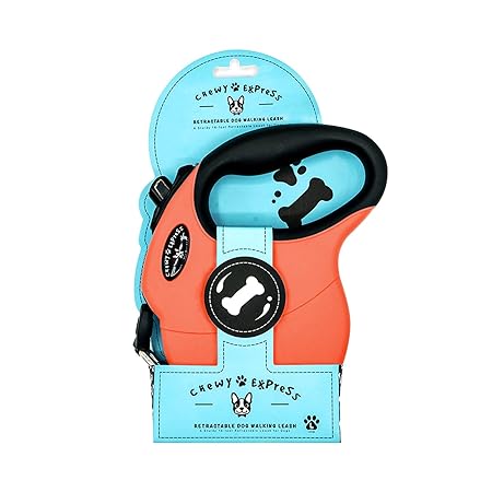 Chewy Express Ausziehbare Hundeleine, Spazierleine, Ausziehleine für Hunde bis 50 kg – Einfaches Stoppen mit einem Finger und