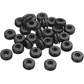 uxcell 30Pcs Rubber Grommets 1/4 ID, 3/8 Drill Hole, Firewall Grommet Automotive Rubber Hole Eyelet Ring Gasket for Wire Cable Hose Protection, Metal Electric Box, (6x10mm, Black)