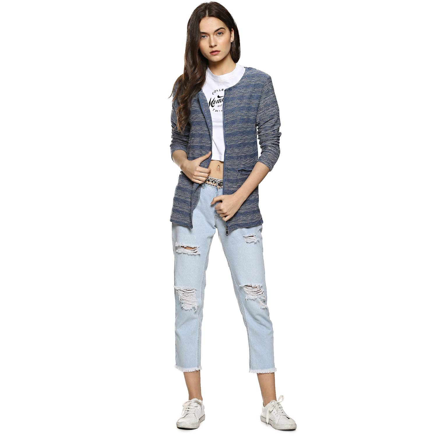 campus sutra women plain blazer