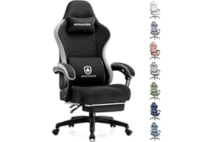 GTPLAYER Gaming Chair, Computer Office Chair with Pocket Spring Cushion, Linkage Armrests and Footrest, High Back Ergonomic Computer Chair with Lumbar Support Task Chair with Footrest(Black)
