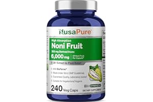 NusaPure Noni Fruit 20:1 Extract, 300 mg Equivalent to 6,000 mg 240 Capsules Suitable for Vegetarian/Vegan, Non-GMO