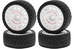 WLYEJEA 4PCS 1/10 On-Road Tires 68mm RC Rubber Tires and Plastic Wheel Rim 12mm Hex Fit for 1/10 On-Road Cars Tamiya TT01 TT02 XV01 TA06 PTG-2 HPI HSP