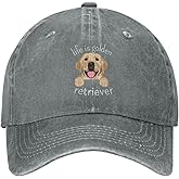 Funny Golden Retriever Caps Life is Golden Retriever Hat for Men Trendy Mens Hats Gray