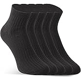 Yomandamor 5-Pack Coolmax Ankle Socks for Men Loose Fitting Casual Socks with Seamless Toe(10-13)
