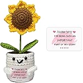 Heymirro Positive Emotional Support Doll Crochet Sunflowers with Card,Inspirational Gift for Home Office Decoration,for Women,Men,Friend,Teacher, Birthday,Christmas(Thank You for Being)