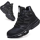 KOIFISH Waterproof Steel Toe Boots for Men 6-Inch Puncture Resistant Safety Shoes with Air Cushion Industrial Construction Work Boots