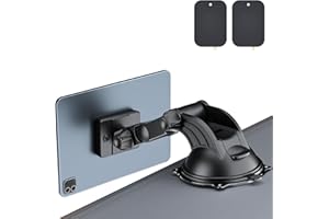 OHLPRO Magnetic Car Tablet Holder, Dashboard Phone Suction Cup Mount for iPad, 360° Rotating Super Strong Magnet for All iPhones Samsung Galaxy Tab Tablet Windshield TPU Suction Washable