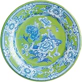 Caspari Green and Blue Paper Salad &amp; Dessert Plates, 8 Inch, Premium Printed Paper Plates for Entertaining, Dinner Parties and Special Occasions, Pack of 8