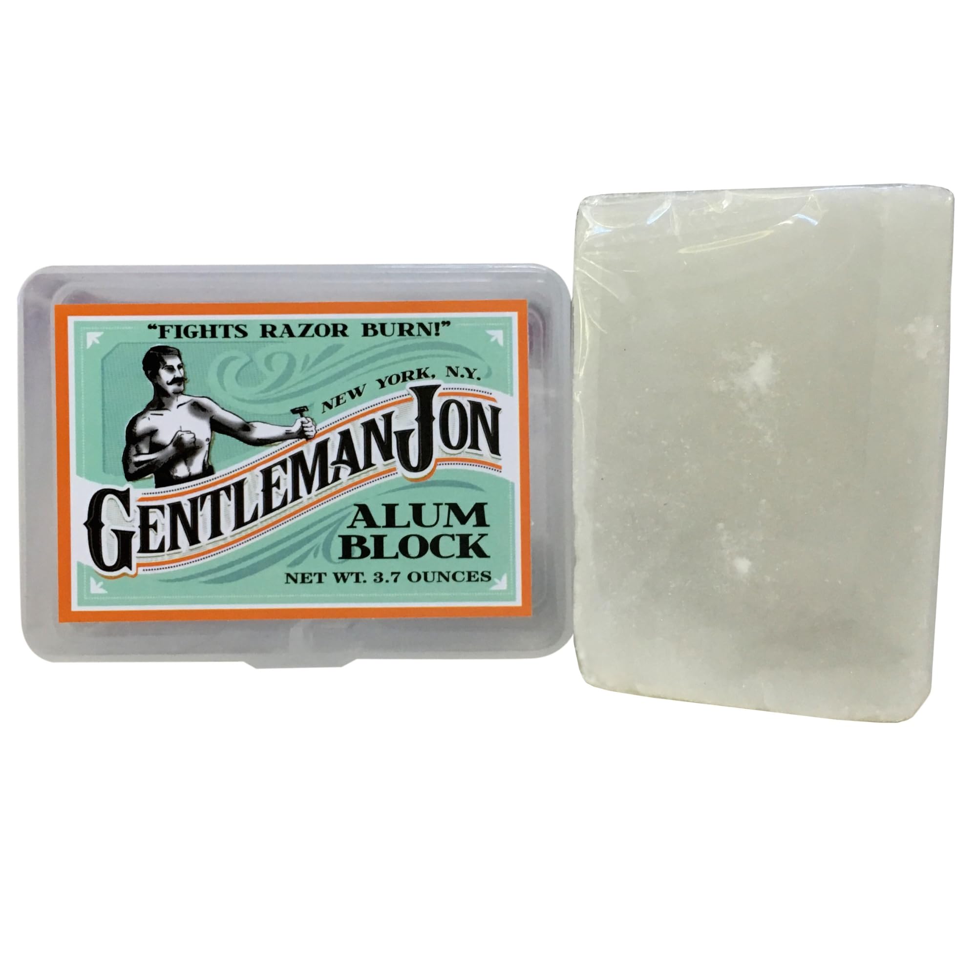 Photo 1 of Gentleman Jon 3.7 Ounce Alum Block in Plastic Case | Upgrade Your Shave - Soothing Aftershave Solution for Shaving Razor Burn Relief - Travel Friendly Durable Plastic Case Included