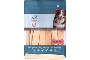Amazing Dog Treats - Beef Cheek Strips Premium Dog Chew (6 Inch - 25 Pack) - NO Odor - Thick Cut - Rawhide Alternative - Beef Cheek Slice Chip Sticks - No Dyes, Chemicals, or Preservatives