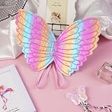 AUYAO 4Pcs Kids Butterfly Wings Costume Set Fancy Dress Up Wings Cape view 9