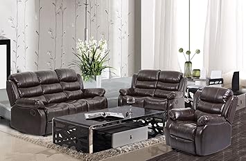 Amazon.com: BestMage Living Room Sofa Set Recliner Sofa Reclining ...