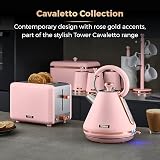 Tower Cavaletto 2-Slice Toaster Pink Rose Gold 850W Defrost Reheat view 3