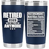 PRPinkRain Retirement Gifts for Men 2026 - Retired Not My Problem Anymore - Funny Retired Tumbler for Men, Him, Father, Husband, Coworkers - Happy Retirement Gifts, Navy Tumbler 20 Oz