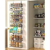 Moforoco 9-Tier Over The Door Pantry Organizer, Pantry Organization and Storage, Black Hanging Basket Wall Spice Rack Seasoning Shelves, Home & Kitchen Bedroom Bathroom House Essentials