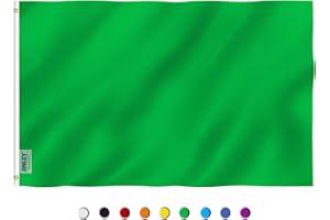 ANLEY Fly Breeze 3x5 Foot Solid Green Flag - Vivid Color and Fade Proof - Canvas Header and Double Stitched - Plain Green Flags Polyester with Brass Grommets 3 X 5 Ft