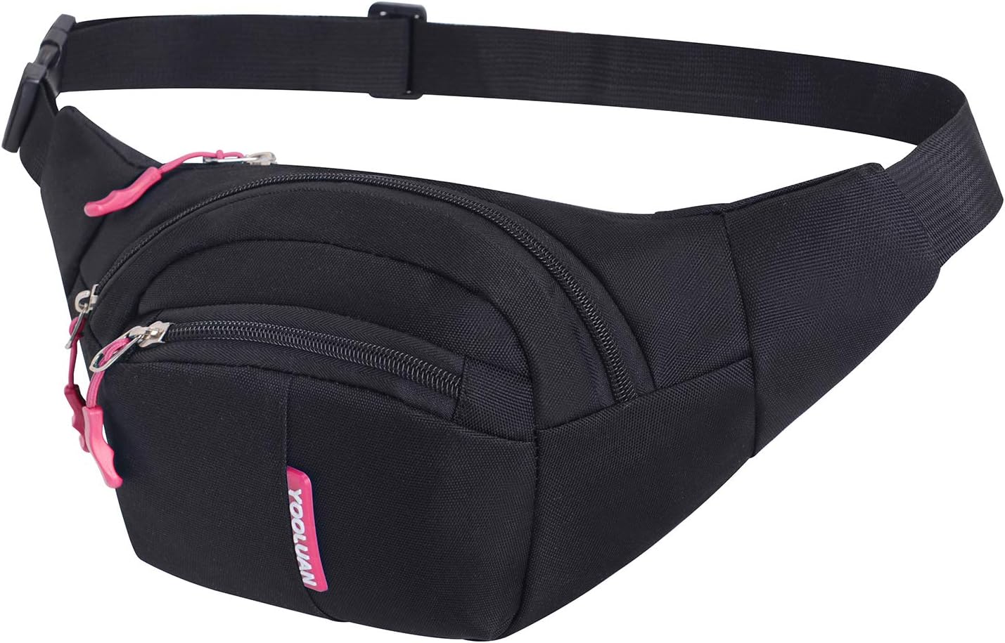 Yooluan Bumbag Fanny Packs 3 Zip Pockets Running Hiking Outdoor Sport Waist Bag Money Hip Pouch pack for Men Women