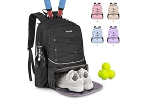 Arcoyard Tennis Bag Holds 2 Rackets, Professional Tennis Bags for Women, Tennis Backpack with Ventilated Shoe Compartment