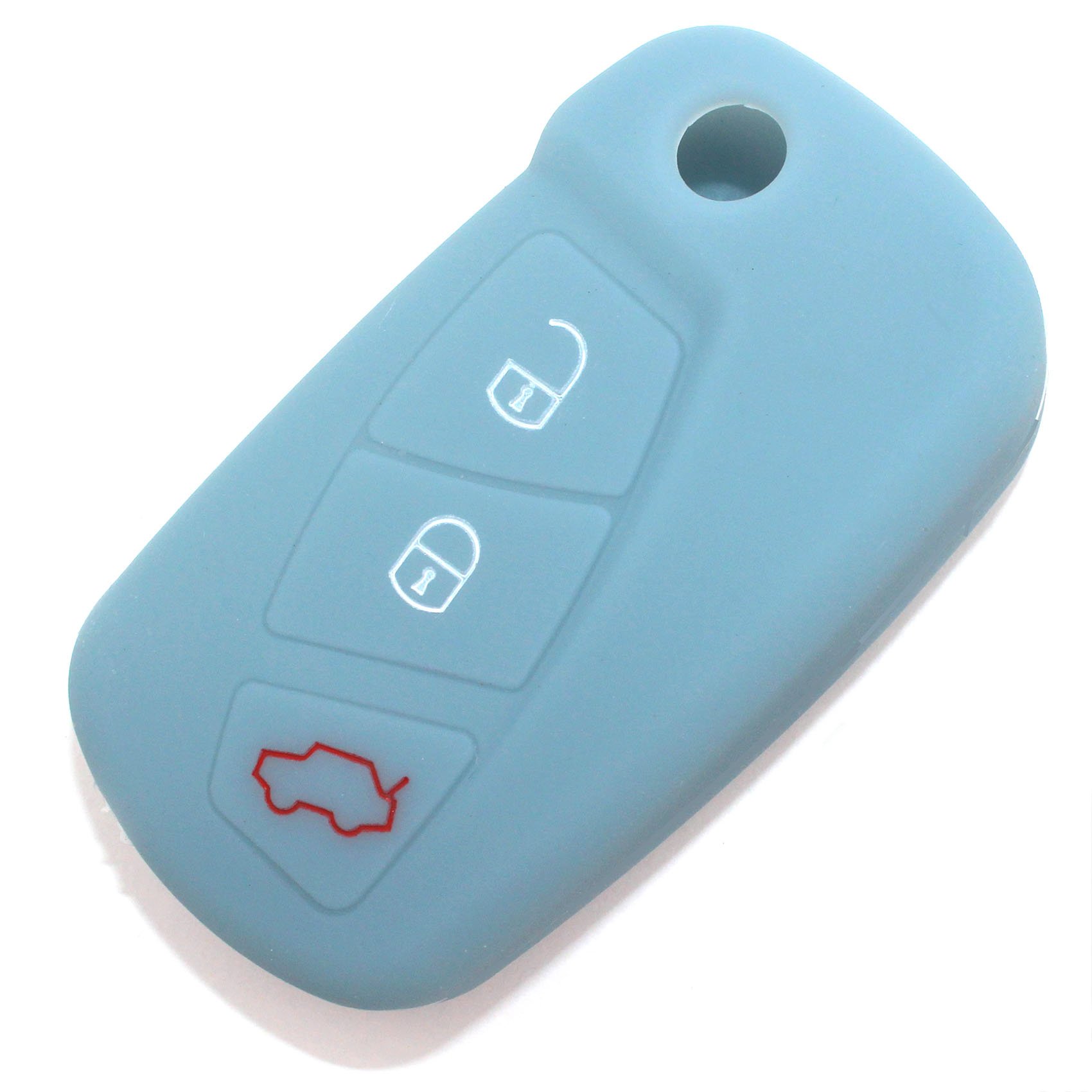 CoverYourKey Finest-Folia – FE – Silicone Cover for 3 Button Car Key Fob (Ash Grey)