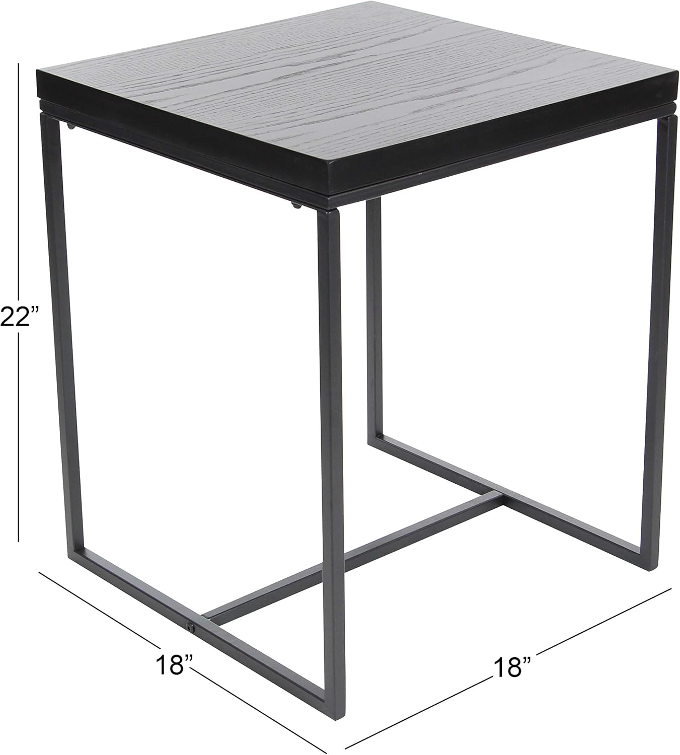 Deco 79 19"x 21" x 23" Metal And Wood Accent Table (Set Of 3), 19" x 21" x 23", Light Dark Brown/Gold: Furniture & Decor