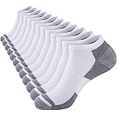 COOPLUS 12 Pack Mens Cushioned Ankle Socks, Low Cut Breathable Casual Socks (Shoe Size 6-11)
