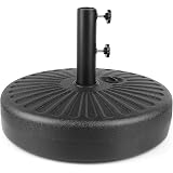 Amazon Com Snail 20 Inch 50 Lbs Sand Fillable Plastic Market Patio Umbrella Base Umbrella Weights Stand For 6 To 8 Table Umbrella Black Garden Outdoor