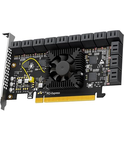 Amazon.com: MZHOU PCIe SATA Card 18 Port 4X 6Gbps PCIe Card with