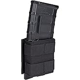 IDOGEAR Rifle Mag Pouch Molle 5.56mm Magazine Pouch Single Open-Top AR Mag Carrier Holder with Quick Release Mag Insert for M4 M16