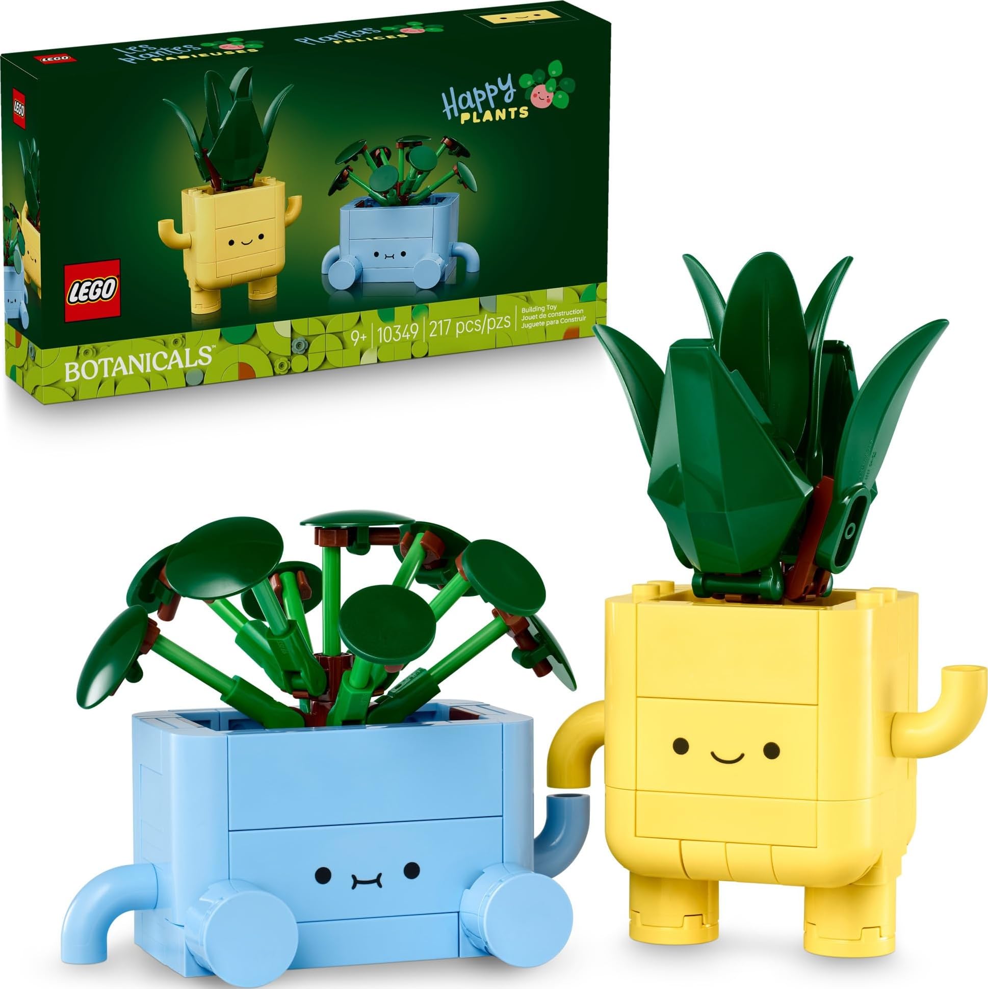 LEGO Botanicals Happy Plants Building Toy for Kids, Girls, and Boys 9+ - Playroom Decor for Desk or Shelf - Birthday Gift Idea for Young Gardeners - Artificial Indoor Plant for Play & Display - 10349