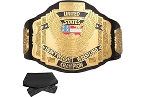 KTSTORE United States World Heavyweight Wrestling Championship Title Belt Replica, Authentic Wear Universal Championship Title Belt - Adult, Black